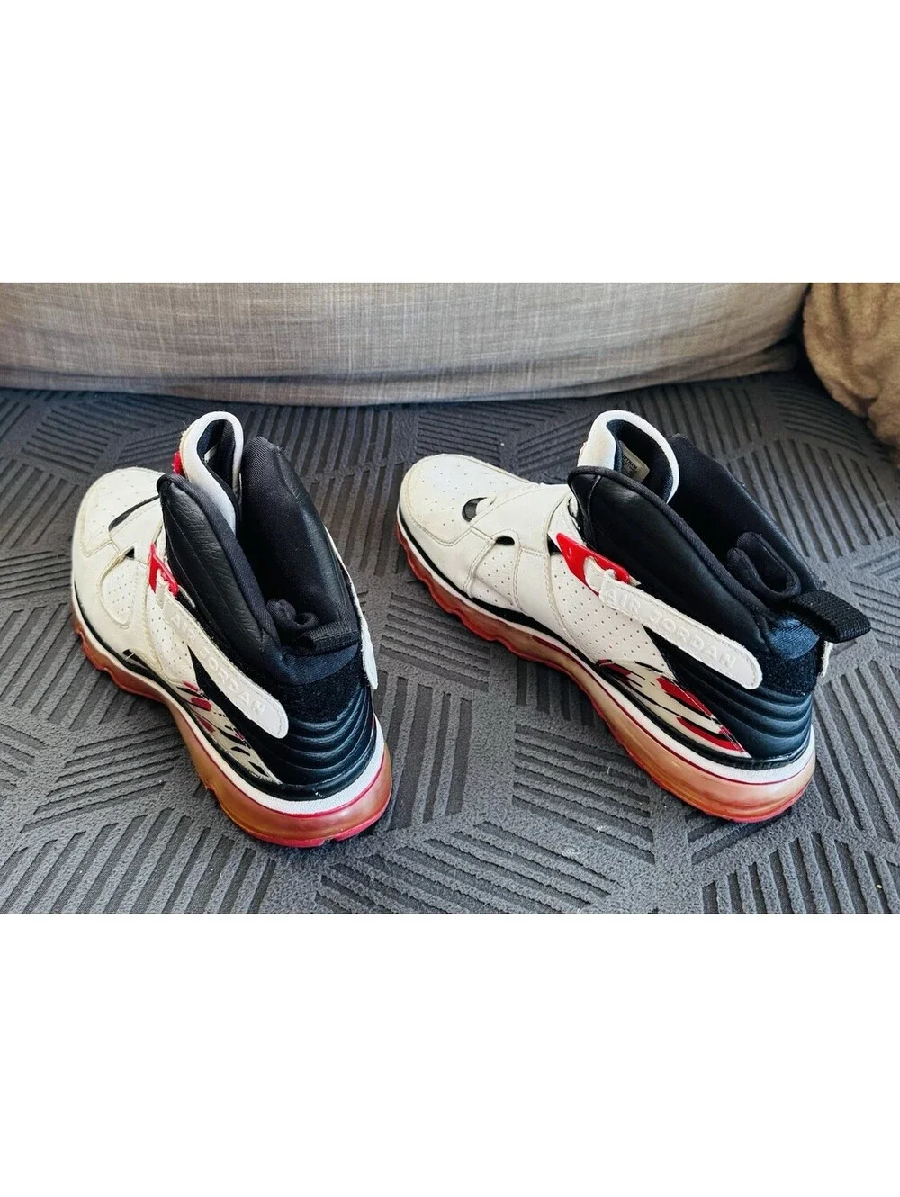 Air Jordan-vintage-Size 10.5-mid Top-Lace/Strap-Red,White,Black